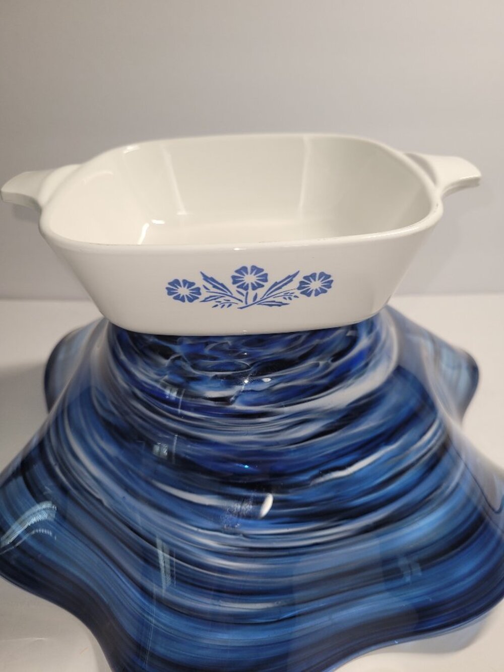 Vintage Corning Ware P41 Petite Pan Casserole Dish Blue Cornflower Retro 1960s